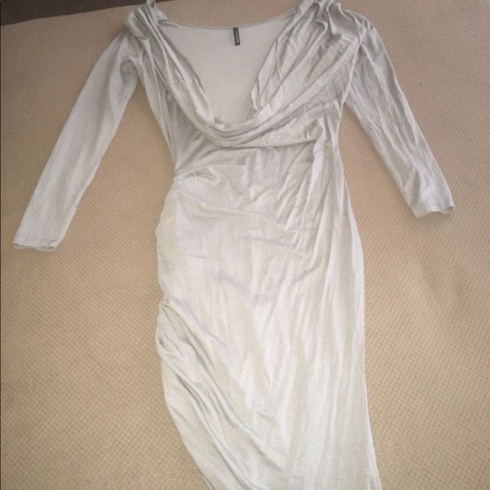Grey Plunge Dress